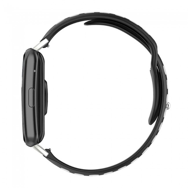 Huawei Watch Fit Band Soft Silicone Strap Watchband Double Color Quick Release Replacement Band Black/White