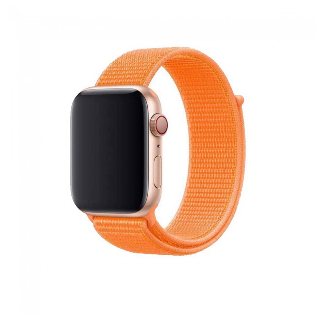 Apple Watch Band 42-44-45mm Fine Woven Nylon Sport Strap Henlein Series by Margoun - 2-Pack Silver and Orange