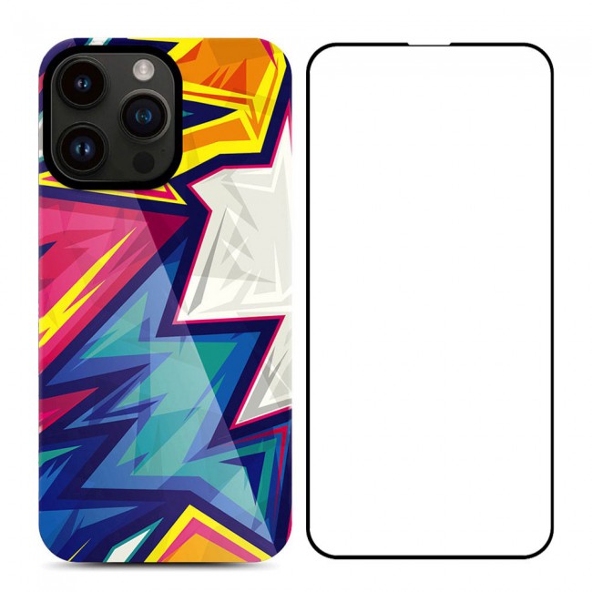 MARGOUN 2 Packs For iPhone 14 Pro Max Case and Screen Protector Flower Graphic Hd Patterned Cover -J4
