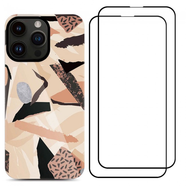 MARGOUN 3 Packs For iPhone 14 Pro Max Case and Screen Protectors Flower Graphic Hd Patterned Cover -B3