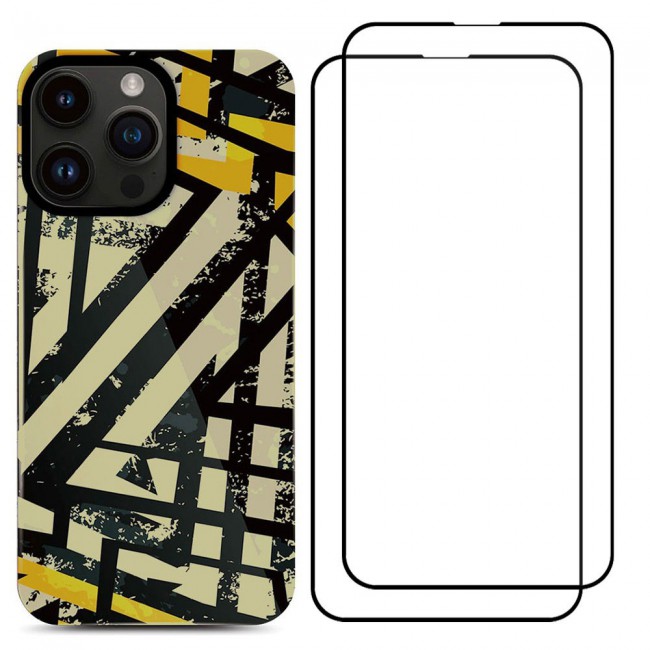 MARGOUN 3 Packs For iPhone 14 Pro Max Case and Screen Protectors Flower Graphic Hd Patterned Cover -B5