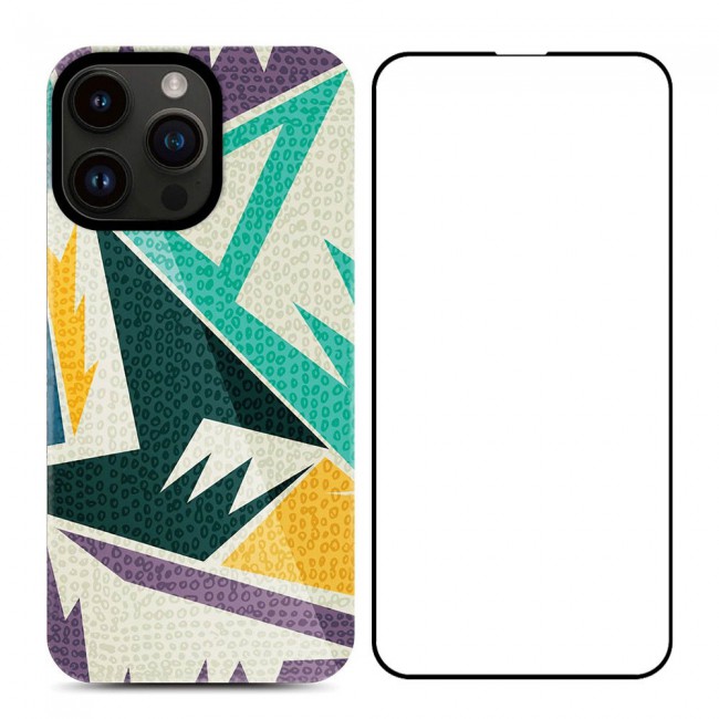 MARGOUN 2 Packs For iPhone 14 Pro Max Case and Screen Protector Flower Graphic Hd Patterned Cover -J2