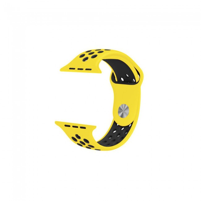 Apple Watch Band 38-40-41mm Silicone Nike Design Strap Henlein Series by Margoun - Yellow Black