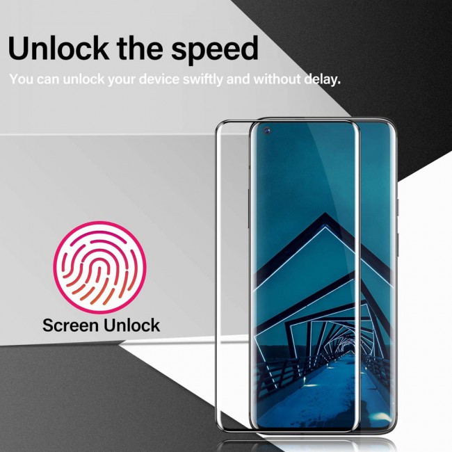 3D Curved Tempered Glass Screen Protector for OnePlus 9 Pro 2Pack Super Shieldz by Margoun - Black Edge