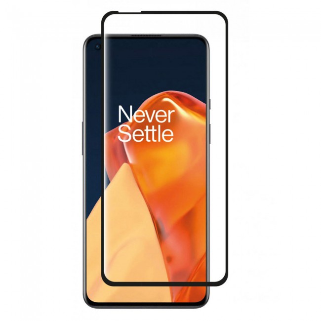 3D Curved Tempered Glass Screen Protector for OnePlus 9 by Margoun Ultimate - Black Edge
