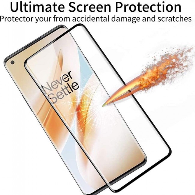 3D Curved Tempered Glass Screen Protector for OnePlus 9 Pro Grand Shieldz by Margoun - Black Edge