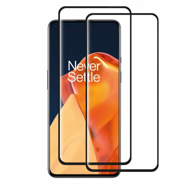 3D Tempered Glass Screen Protector for OnePlus 9RT 2Pack Super Shieldz by Margoun - Black Edge