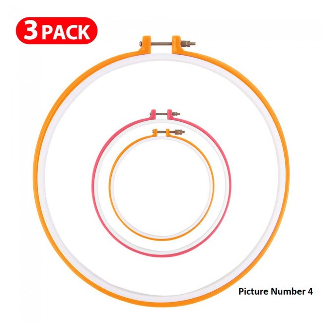 Margoun 3PCS Embroidery Hoops Set for Needlework and Cross Stitch – Colorful