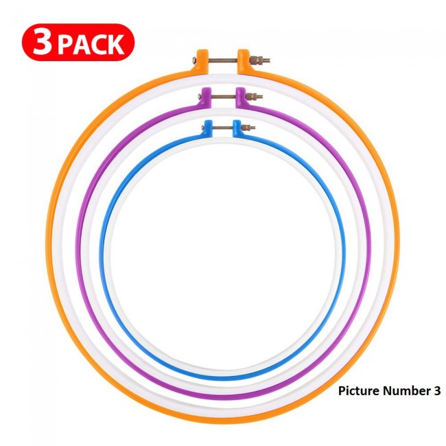 Margoun 3PCS Embroidery Hoops Set for Needlework and Cross Stitch – Colorful