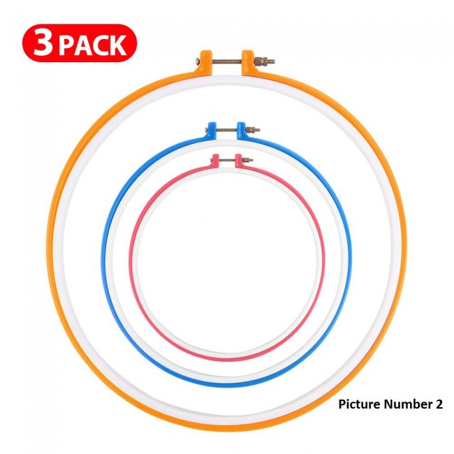 Margoun 3PCS Embroidery Hoops Set for Needlework and Cross Stitch – Colorful