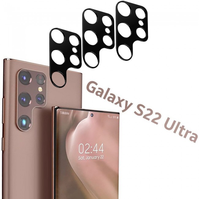 3Pack Samsung Galaxy S22 Ultra Camera Lens Protector 3D Tempered Film by Margoun