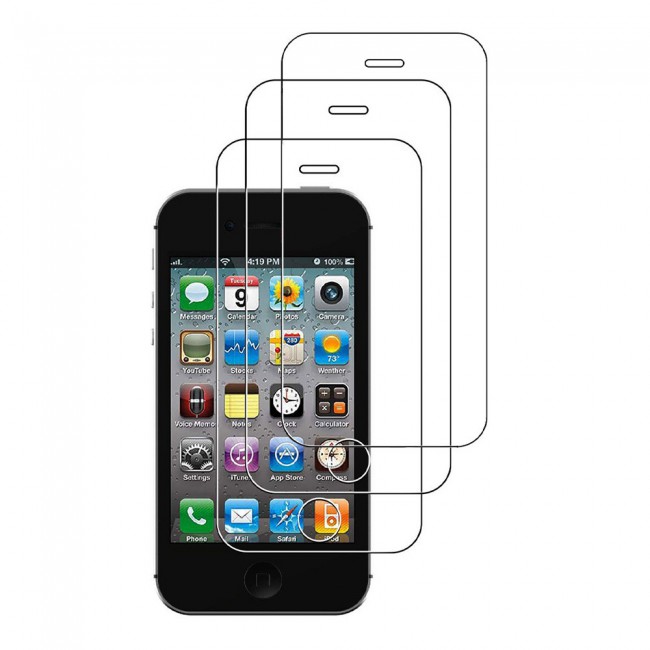 3Pack Apple iPhone 4 and 4s Tempered Glass Screen Protector Ultimate by Margoun - Clear
