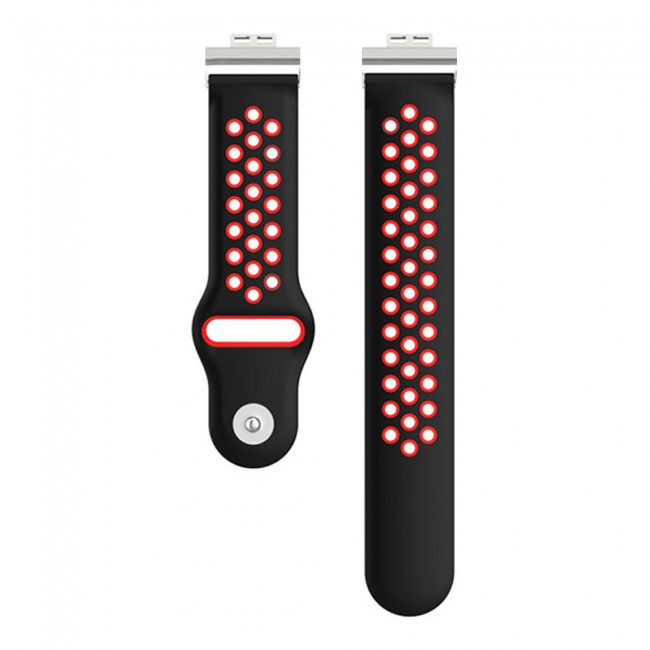 Huawei Watch Fit Band Soft Silicone Strap Watchband Double Color Quick Release Replacement Band Black/Red
