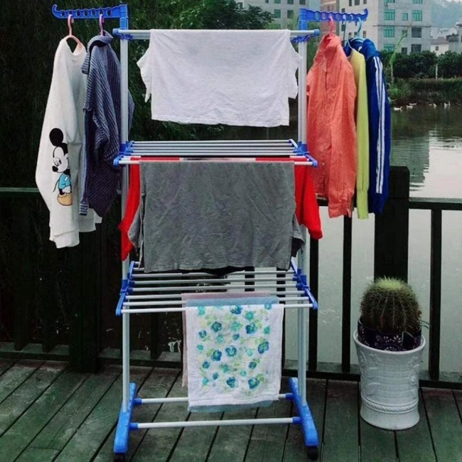 Margoun 3-Layer Stainless Steel Folding Hanger and Dryer Stand Capacity 40Kg