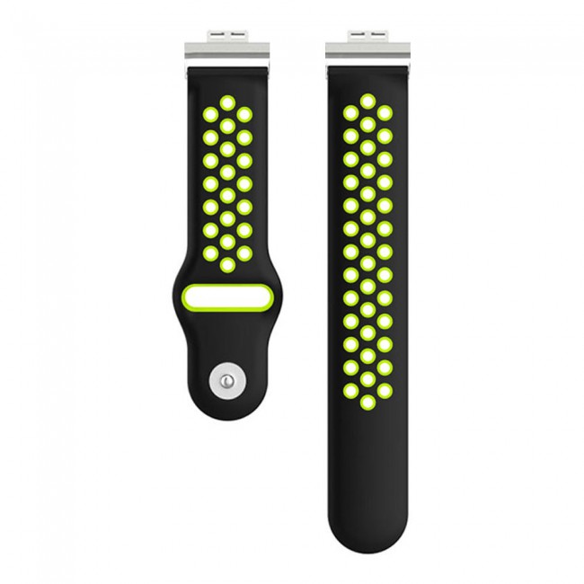 Huawei Watch Fit Band Soft Silicone Strap Watchband Double Color Quick Release Replacement Band Black/Neon Green