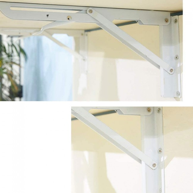 MARGOUN 40x100CM Computer Desk Wall Mount Stand Folding Wall-Mounted Drop-Leaf Table,Metal Folding Shelf Bench Table Bracket - White