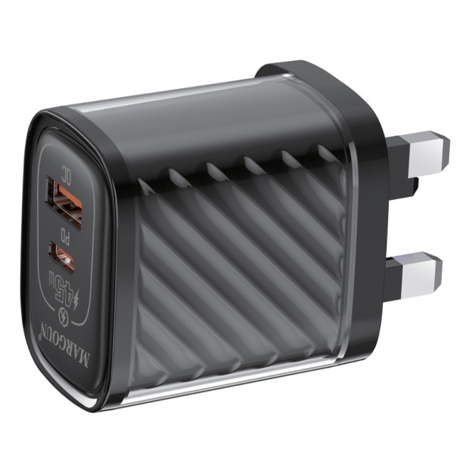 MARGOUN 45W Power Adapter Duo, Dual USB-C USB-A Ports, PD and QC Super Fast Charging, MG-4518XBEG004AE