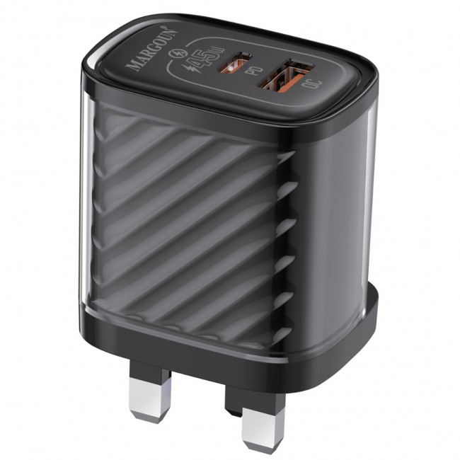 MARGOUN 45W Power Adapter Duo, Dual USB-C USB-A Ports, PD and QC Super Fast Charging, MG-4518XBEG004AE