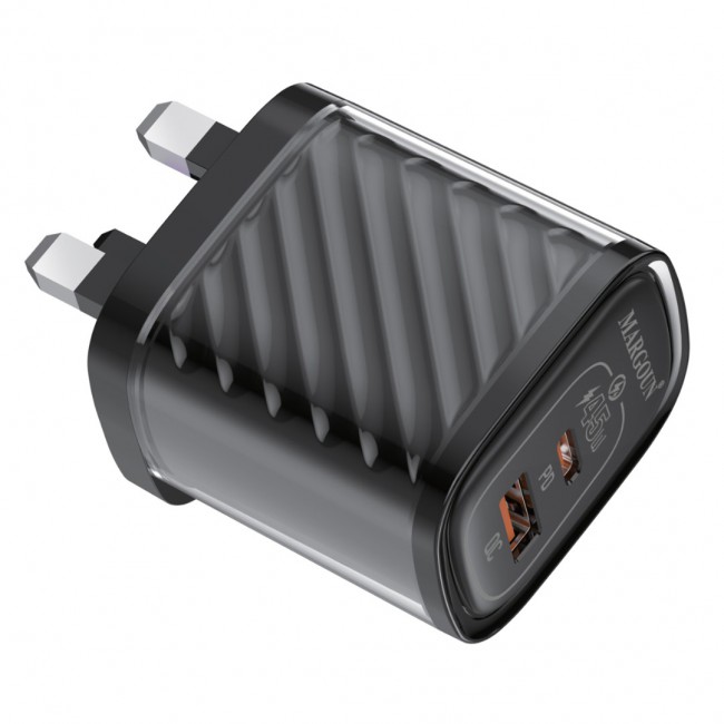 MARGOUN 45W Power Adapter Duo, Dual USB-C USB-A Ports, PD and QC Super Fast Charging, MG-4518XBEG004AE