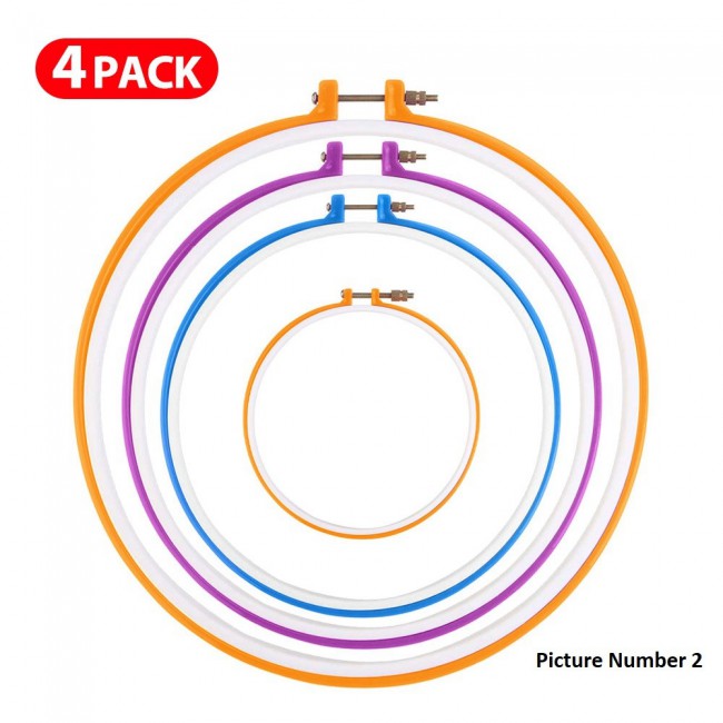Margoun 4PCS Embroidery Hoops Set for Needlework and Cross Stitch – Colorful