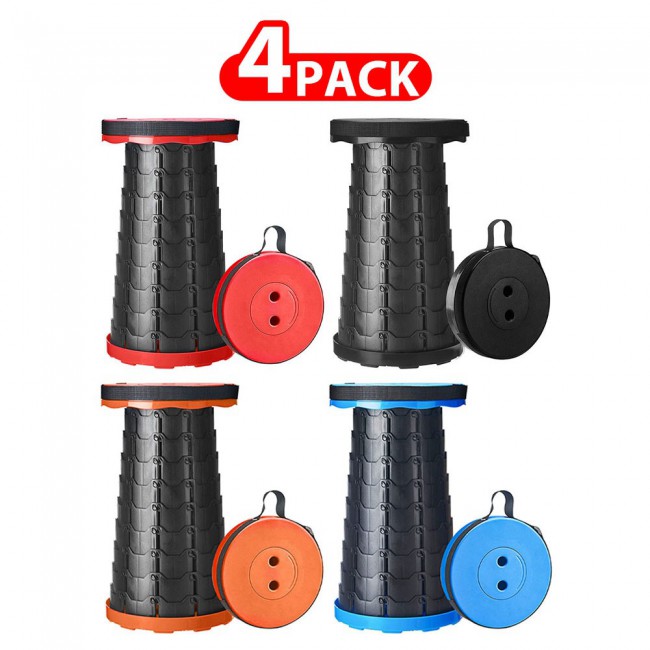 MARGOUN 4 Pack Folding Stool Collapsible Telescoping Foldable Camping Stool Multicolour
