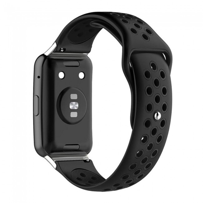 Huawei Watch Fit Band Soft Silicone Strap Watchband Double Color Quick Release Replacement Band Black
