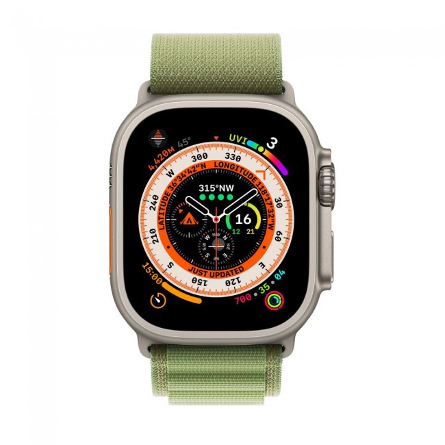 Apple Watch Alpine Loop Band 49mm/45mm/44mm Nylon Woven Sport Strap Compatible with iWatch Series 8/Ultra/7/SE/6/5/4/3/2/1 Green