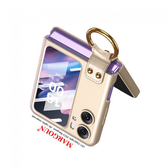 MARGOUN For OPPO Find N2 Flip 5G Case Ultra-thin Plastic Matte Case with Grip/Gold
