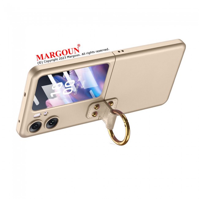 MARGOUN For OPPO Find N2 Flip 5G Case Ultra-thin Plastic Matte Case with Grip/Gold