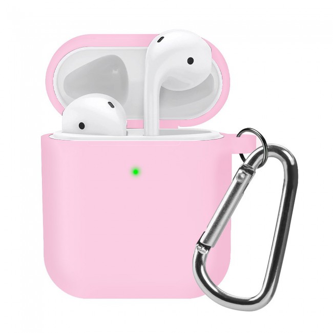 Airpods 2 Protective Case Cover with Carabiner Margoun Light Pink GSMprice