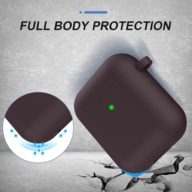 Airpods 2 Protective Case Cover with Carabiner by Margoun - Dark Grey