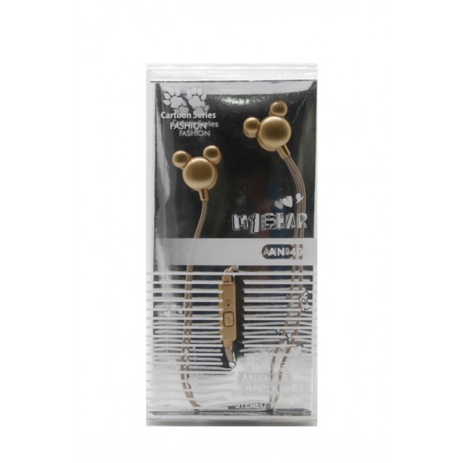 Anshmei AN-49 Stereo Headphones with Mic DSP - Cartoon Series - Gold
