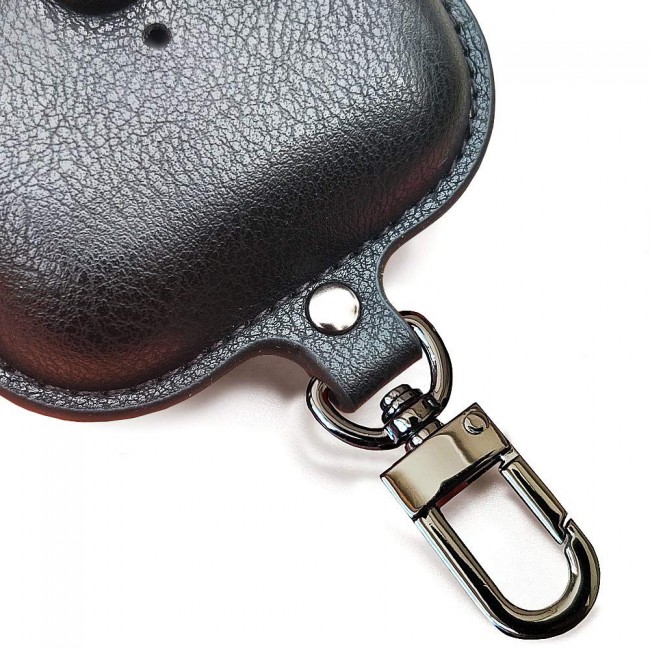 Apple Airpods 3 Charging Leather Case Cover with Carabiner Key Clasp
