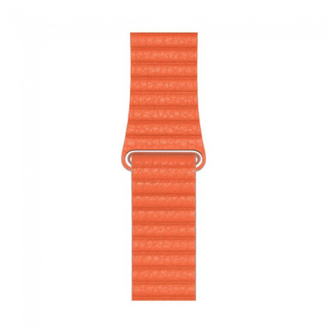 Apple Watch Band 42-44-45mm Leather Loop Strap Henlein Series by Margoun - Orange