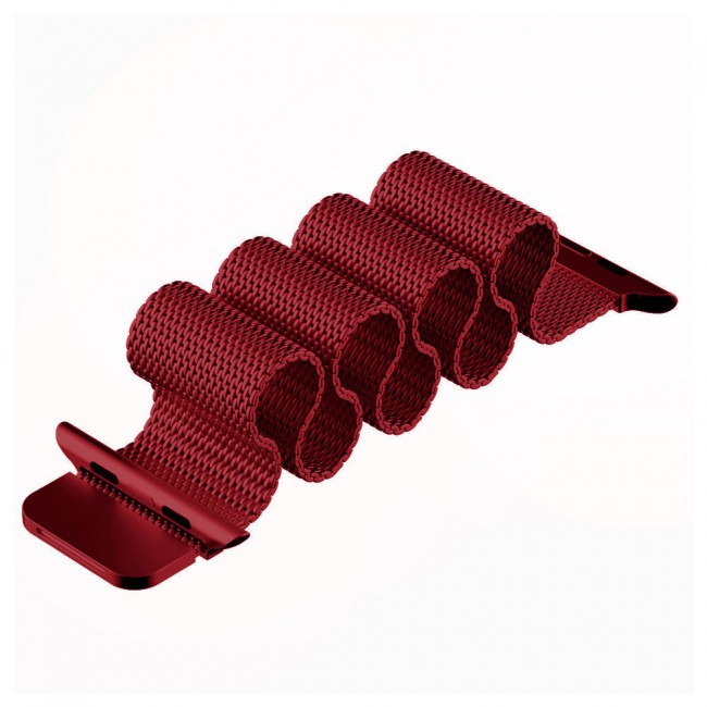 Apple Watch Band 42-44-45mm Milanese Loop Strap - 2-Pack Red 