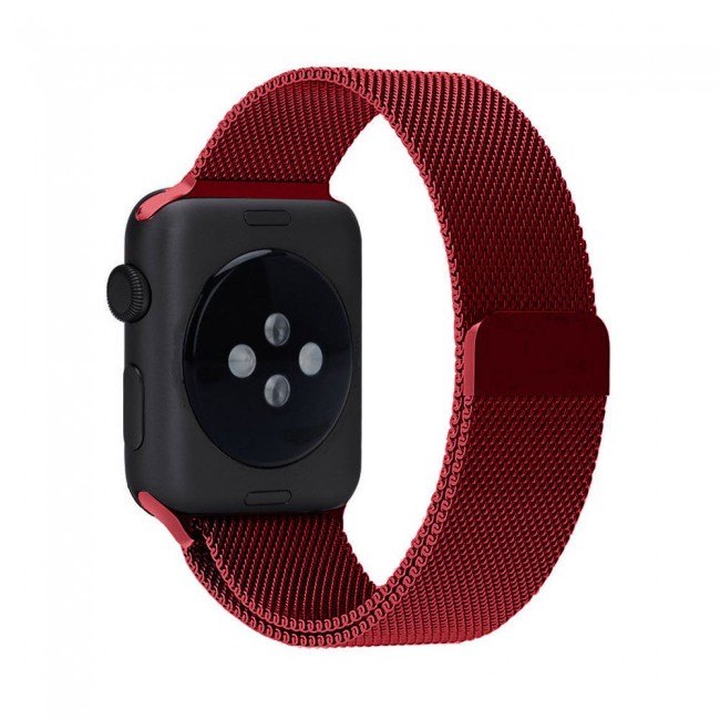 Apple Watch Band 42-44-45mm Milanese Loop Strap - 2-Pack Red 