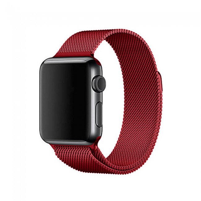 Apple Watch Band 42-44-45mm Milanese Loop Strap - 2-Pack Red 