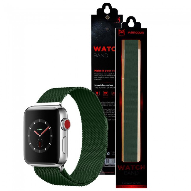 Apple Watch 42 44 45mm Milanese Loop Band Henlein Series Green