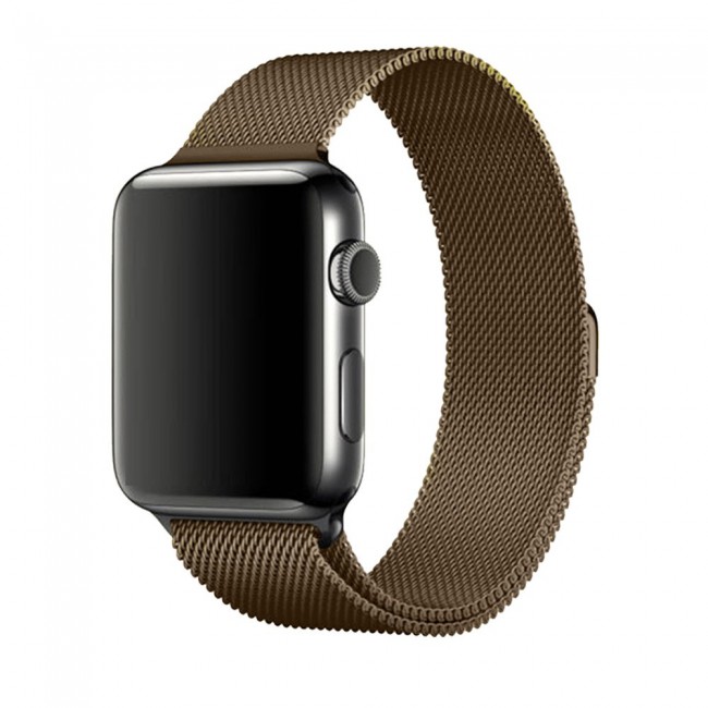Apple Watch Band 42-44-45mm Milanese Loop Strap Henlein Series by Margoun - Dark Gold