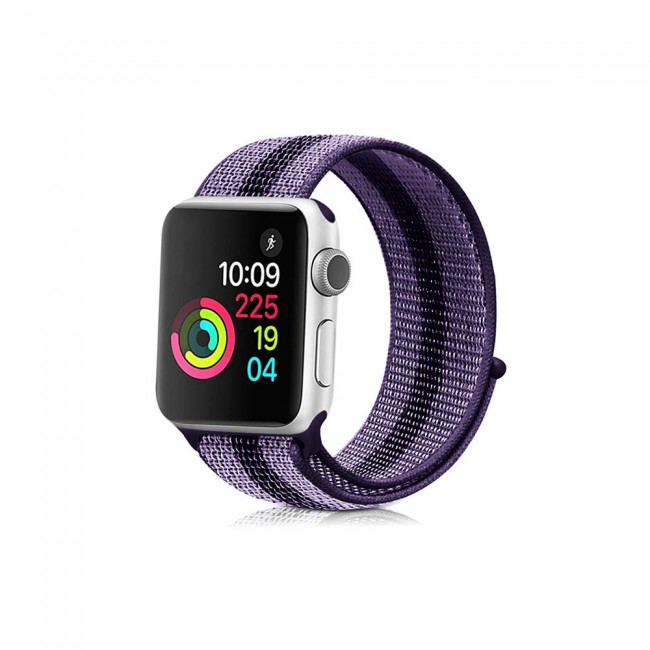 Apple Watch Band 38-40-41mm Nylon Sport Loop Strap Henlein Series by Margoun - Multi Purple