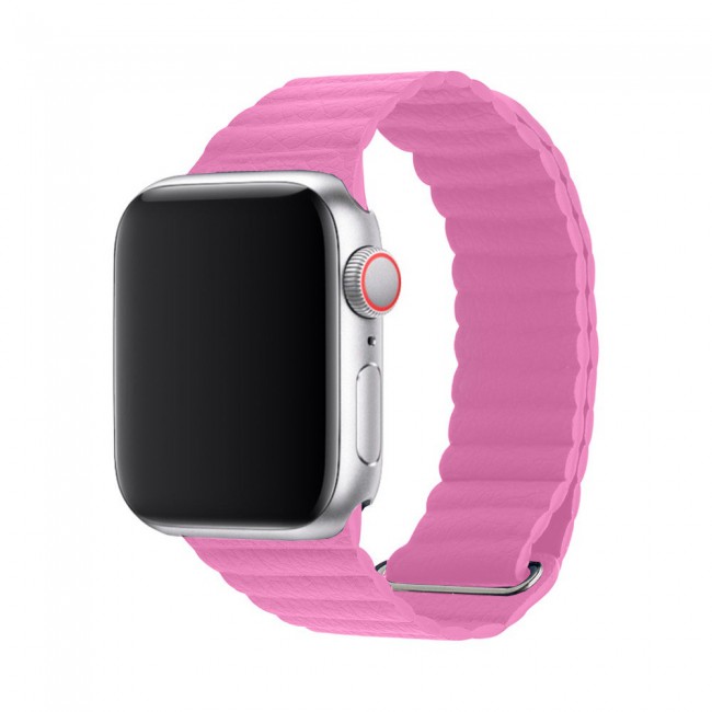 Apple Watch Band 38-40-41mm Leather Loop with Magnet Lock Henlein Series by Margoun - Pink
