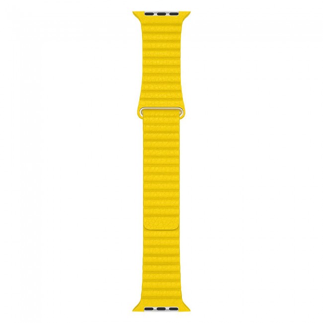 Apple Watch Band 38-40-41mm Leather Loop with Magnet Lock Henlein Series by Margoun - Yellow
