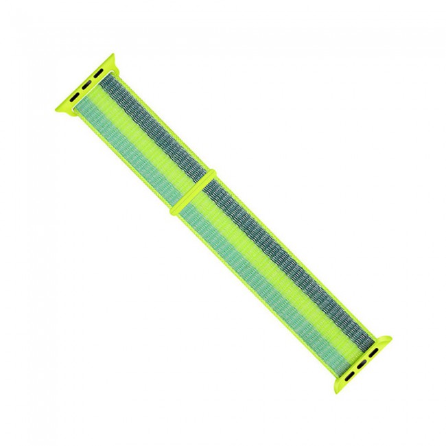 Apple Watch Band 38-40-41mm Nylon Sport Loop Strap Henlein Series by Margoun - Multi Green