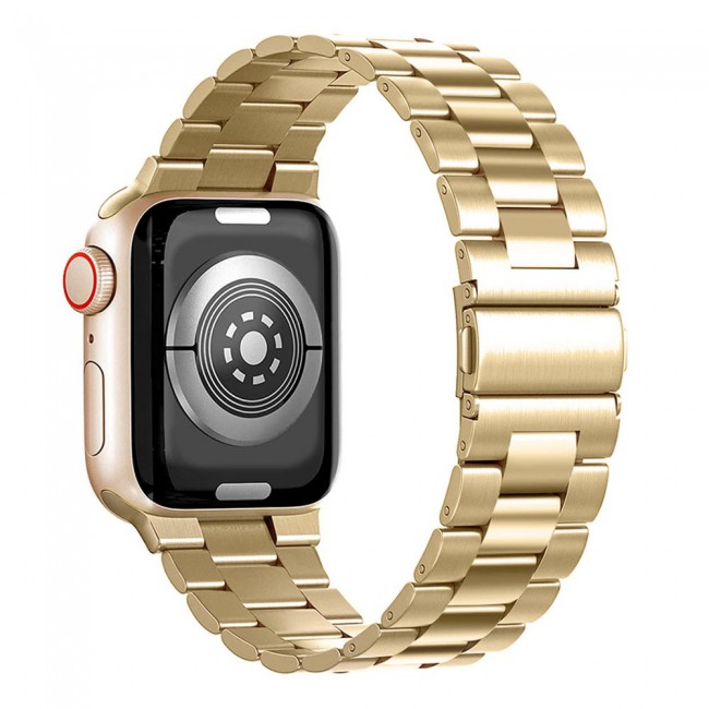 Apple Watch Band 38-40-41mm Buckle Stainless Steel Strap Henlein Series by Margoun - Gold