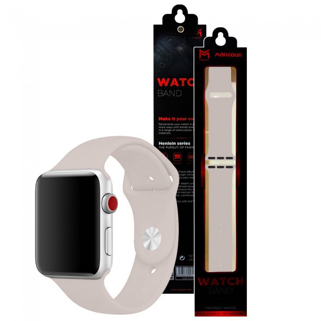 Apple Watch Band 42 44 45mm Strap Soft Silicone Sport Band Stone