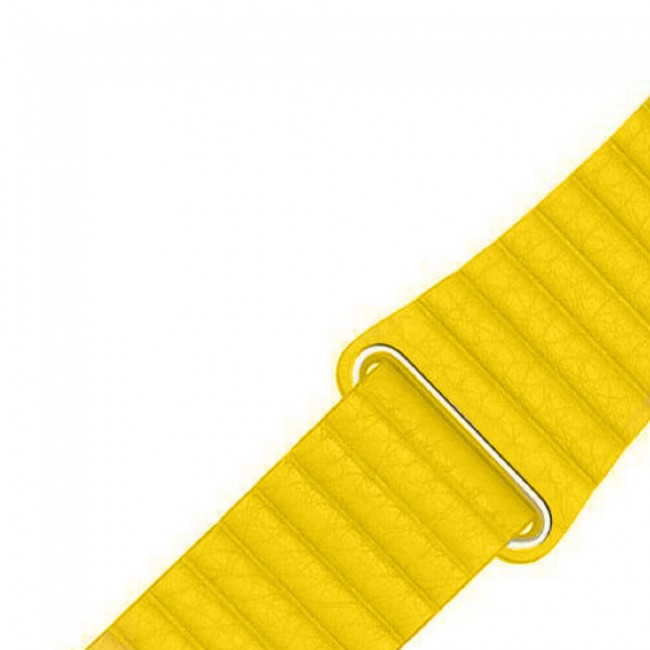 Apple Watch Band 42-44-45mm Leather Loop Strap Henlein Series by Margoun - Yellow