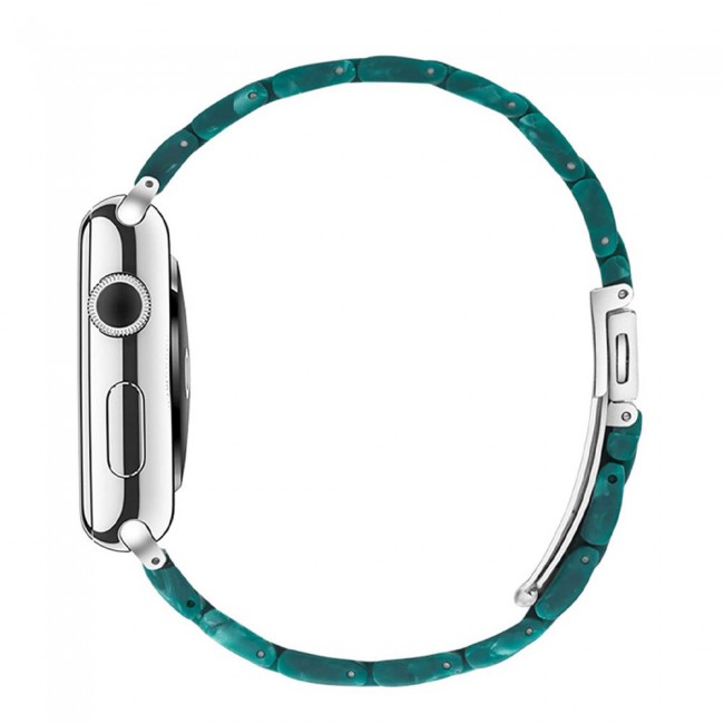 2Pack Apple Watch Band Resin Strap with 3D Screen Protector 44mm by Margoun - Marble Green