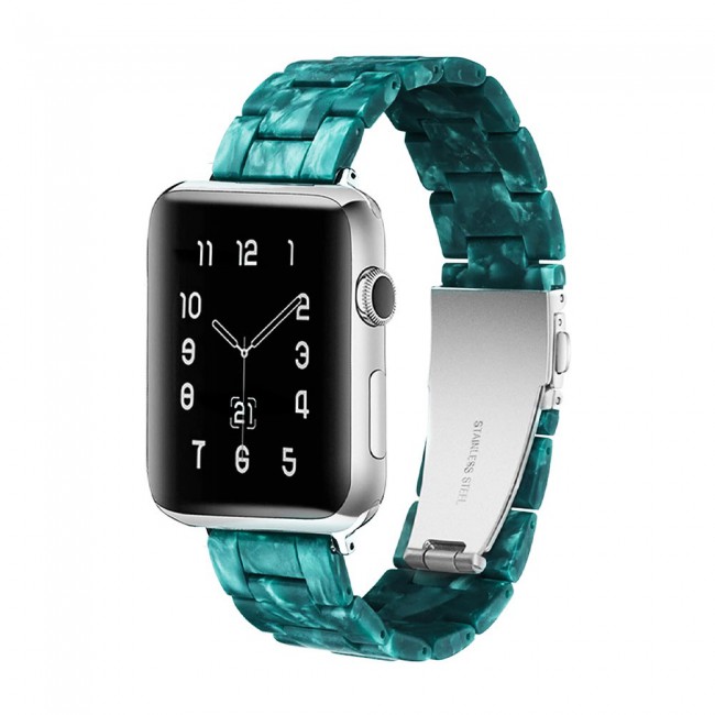 2Pack Apple Watch Band Resin Strap with 3D Screen Protector 44mm by Margoun - Marble Green