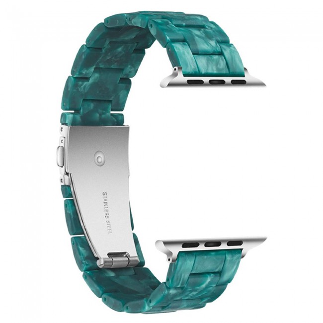 2Pack Apple Watch Band Resin Strap with 3D Screen Protector 44mm by Margoun - Marble Green