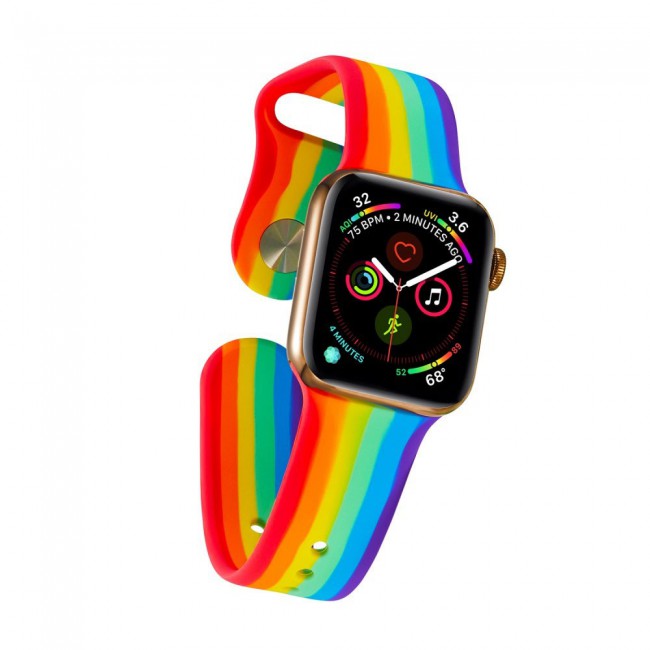 Rainbow apple watch band silicone clearance